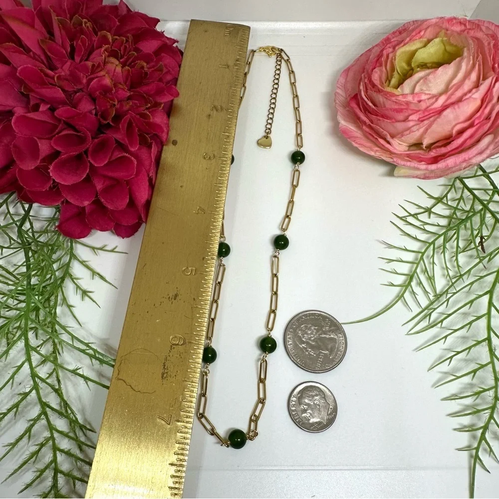 NEW⚜️Jade & Chain Beaded Gemstone Necklace